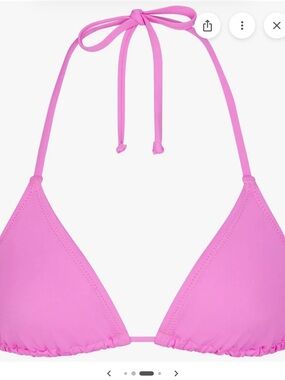 SKIMS Triangle Halter Bikini Top in Bright Pink
